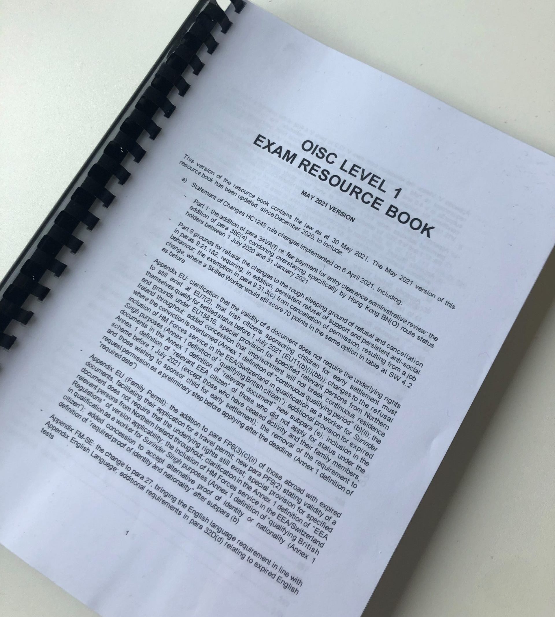 Hardcopy OISC Exam Resource Book & Course Handbook Pacific Legal Training