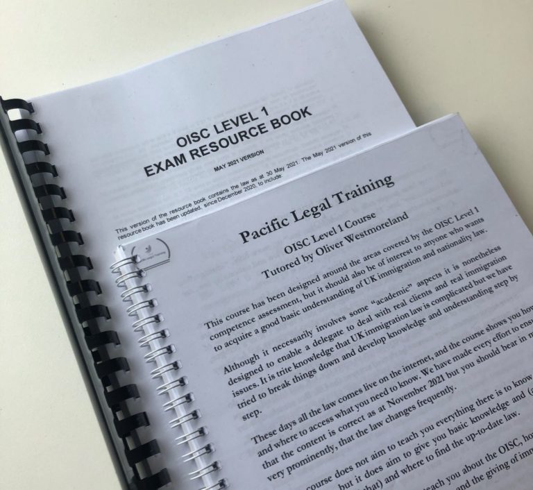 Hardcopy OISC Exam Resource Book & Course Handbook Pacific Legal Training
